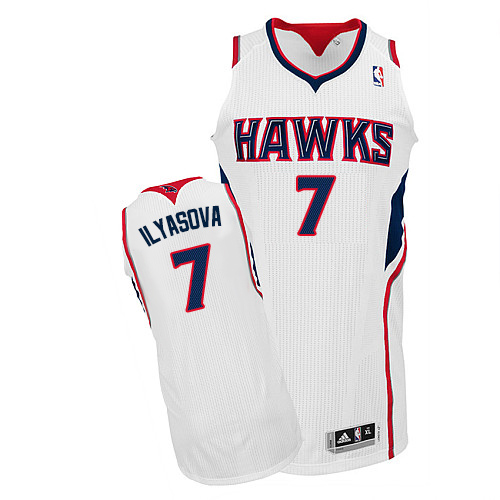 Men's Adidas Atlanta Hawks #7 Ersan Ilyasova Authentic White Home NBA Jersey