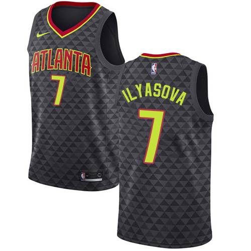 Men's Nike Atlanta Hawks #7 Ersan Ilyasova Swingman Black Road NBA Jersey - Icon Edition