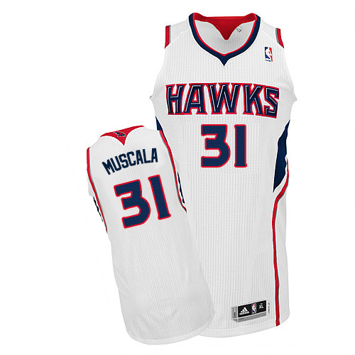 Men's Adidas Atlanta Hawks #31 Mike Muscala Authentic White Home NBA Jersey