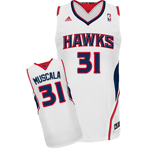Men's Adidas Atlanta Hawks #31 Mike Muscala Swingman White Home NBA Jersey
