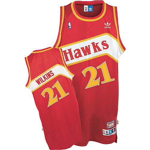 Men's Adidas Atlanta Hawks #21 Dominique Wilkins Swingman Red Throwback NBA Jersey