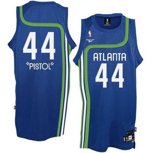 Men's Adidas Atlanta Hawks #44 Pete Maravich Swingman Light Blue Pistol NBA Jersey