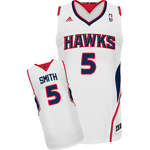 Men's Adidas Atlanta Hawks #5 Josh Smith Swingman White Home NBA Jersey
