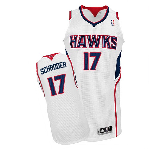 Men's Adidas Atlanta Hawks #17 Dennis Schroder Authentic White Home NBA Jersey