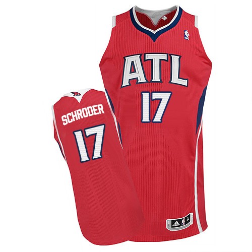 Men's Adidas Atlanta Hawks #17 Dennis Schroder Authentic Red Alternate NBA Jersey