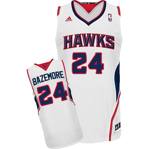 Men's Adidas Atlanta Hawks #24 Kent Bazemore Swingman White Home NBA Jersey
