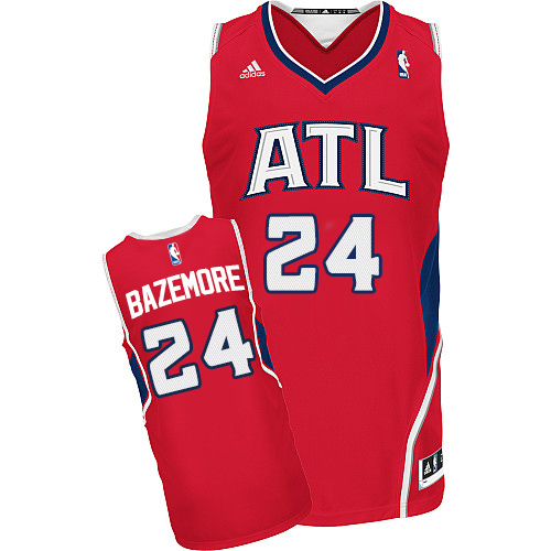 Men's Adidas Atlanta Hawks #24 Kent Bazemore Swingman Red Alternate NBA Jersey