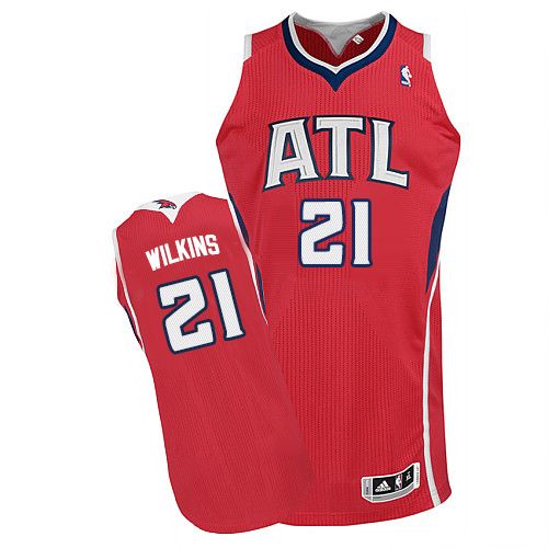 Youth Adidas Atlanta Hawks #21 Dominique Wilkins Authentic Red Alternate NBA Jersey
