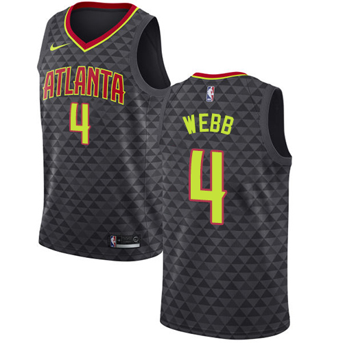 Youth Nike Atlanta Hawks #4 Spud Webb Authentic Black Road NBA Jersey - Icon Edition