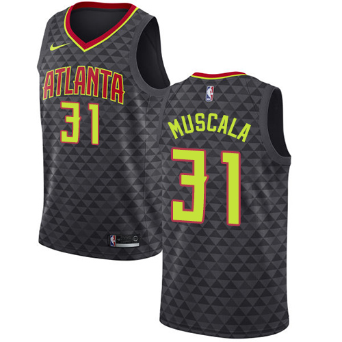 Youth Nike Atlanta Hawks #31 Mike Muscala Authentic Black Road NBA Jersey - Icon Edition
