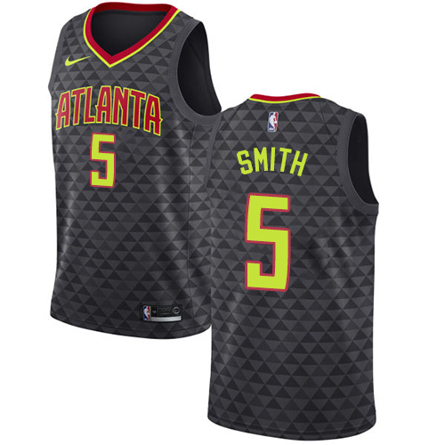Youth Nike Atlanta Hawks #5 Josh Smith Authentic Black Road NBA Jersey - Icon Edition