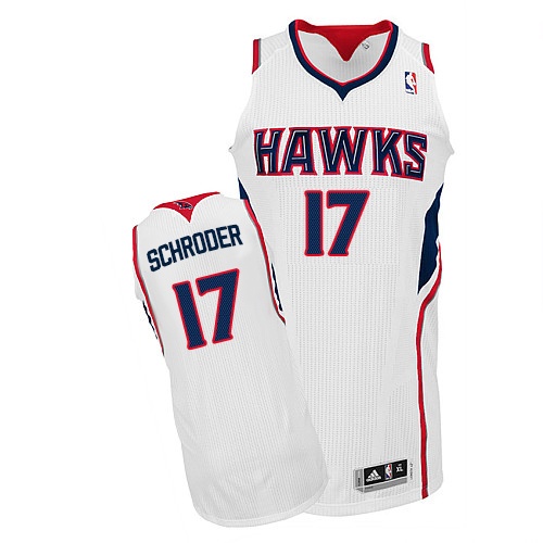 Women's Adidas Atlanta Hawks #17 Dennis Schroder Authentic White Home NBA Jersey