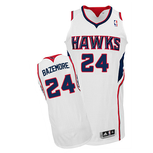 Youth Adidas Atlanta Hawks #24 Kent Bazemore Authentic White Home NBA Jersey