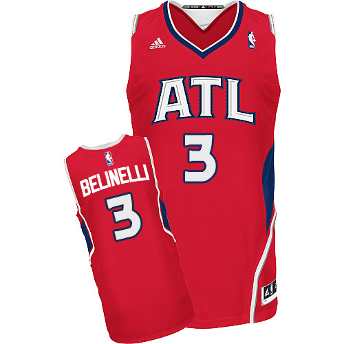 Men's Adidas Atlanta Hawks #3 Marco Belinelli Swingman Red Alternate NBA Jersey