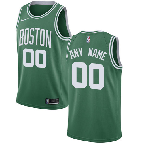 Men's Nike Boston Celtics Customized Swingman Green(White No.) Road NBA Jersey - Icon Edition
