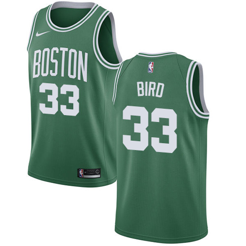 Women's Nike Boston Celtics #33 Larry Bird Swingman Green(White No.) Road NBA Jersey - Icon Edition