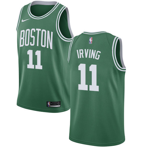 Men's Nike Boston Celtics #11 Kyrie Irving Swingman Green(White No.) Road NBA Jersey - Icon Edition