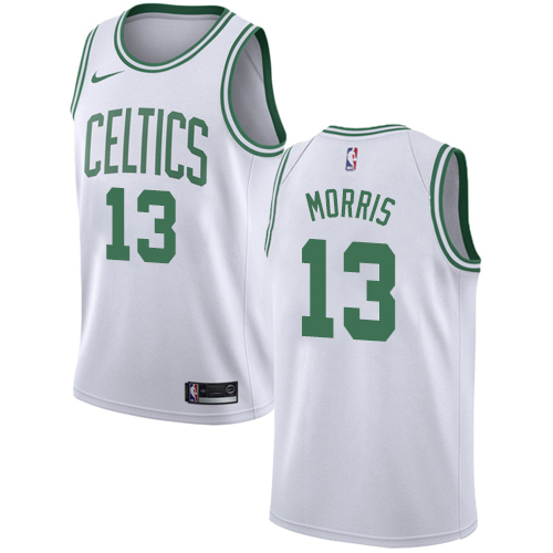 Men's Adidas Boston Celtics #13 Marcus Morris Authentic White Home NBA Jersey