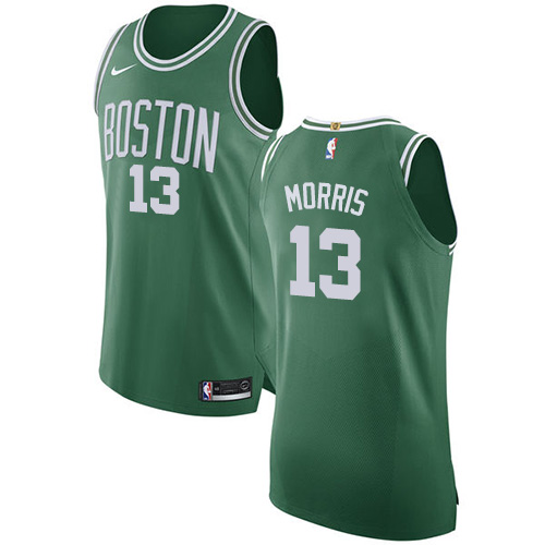 Men's Nike Boston Celtics #13 Marcus Morris Authentic Green(White No.) Road NBA Jersey - Icon Edition