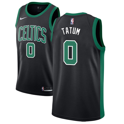 Men's Adidas Boston Celtics #0 Jayson Tatum Swingman Green(Black No.) Alternate NBA Jersey