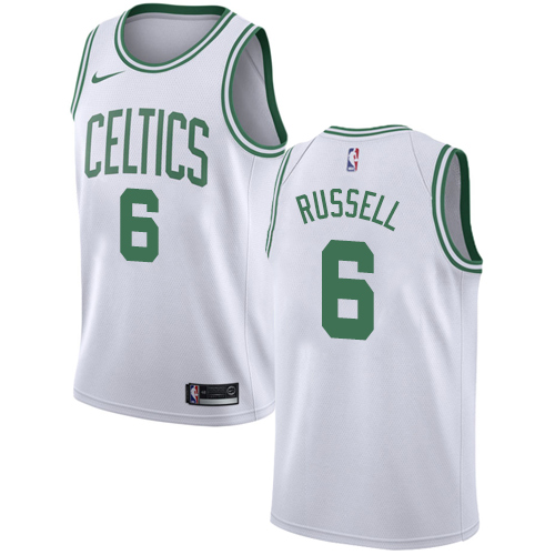 Men's Adidas Boston Celtics #6 Bill Russell Authentic White Home NBA Jersey
