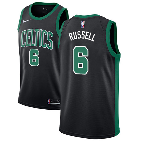 Men's Adidas Boston Celtics #6 Bill Russell Authentic Green(Black No.) Alternate NBA Jersey