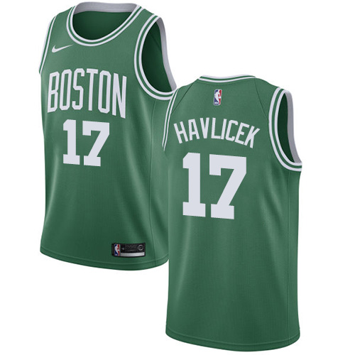 Men's Nike Boston Celtics #17 John Havlicek Swingman Green(White No.) Road NBA Jersey - Icon Edition