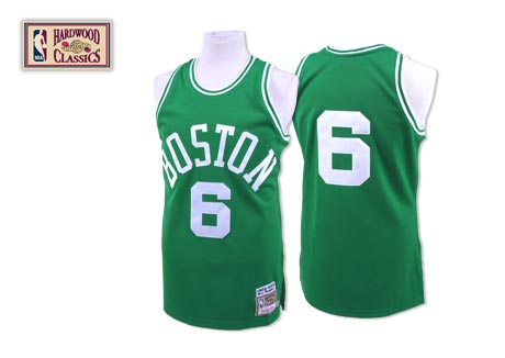Men's Mitchell and Ness Boston Celtics #6 Bill Russell Authentic Green Throwback NBA Jersey