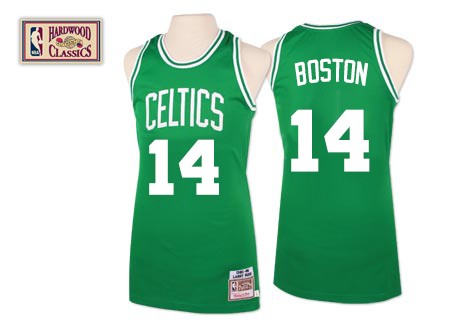 Men's Mitchell and Ness Boston Celtics #14 Bob Cousy Authentic Green Throwback NBA Jersey