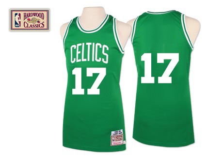 Men's Mitchell and Ness Boston Celtics #17 John Havlicek Authentic Green Throwback NBA Jersey