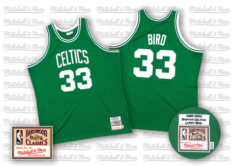 Men's Mitchell and Ness Boston Celtics #33 Larry Bird Authentic Green Throwback NBA Jersey