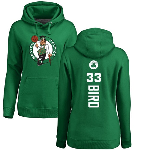 NBA Women's Nike Boston Celtics #33 Larry Bird Kelly Green Backer Pullover Hoodie