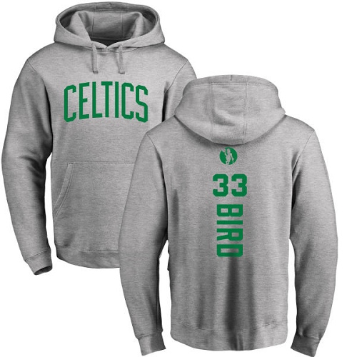 NBA Nike Boston Celtics #33 Larry Bird Ash Backer Pullover Hoodie