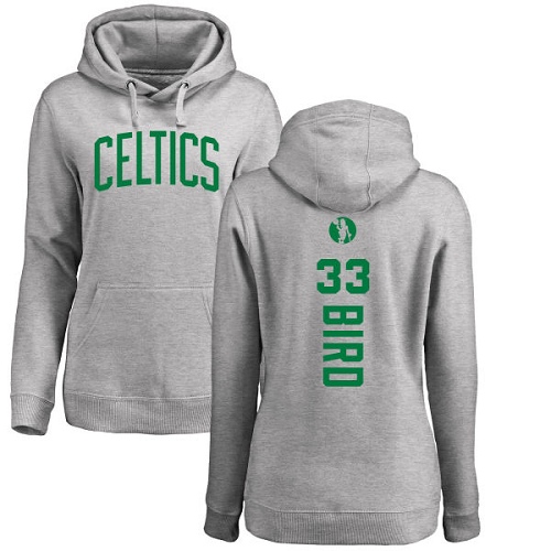 NBA Women's Nike Boston Celtics #33 Larry Bird Ash Backer Pullover Hoodie