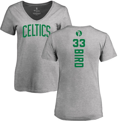 NBA Women's Nike Boston Celtics #33 Larry Bird Ash Backer T-Shirt
