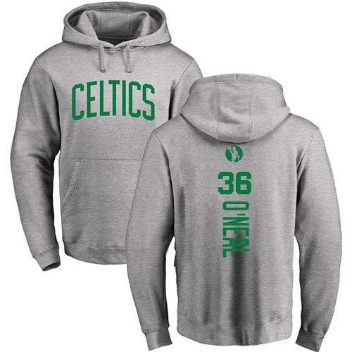 NBA Nike Boston Celtics #36 Shaquille O'Neal Ash Backer Pullover Hoodie