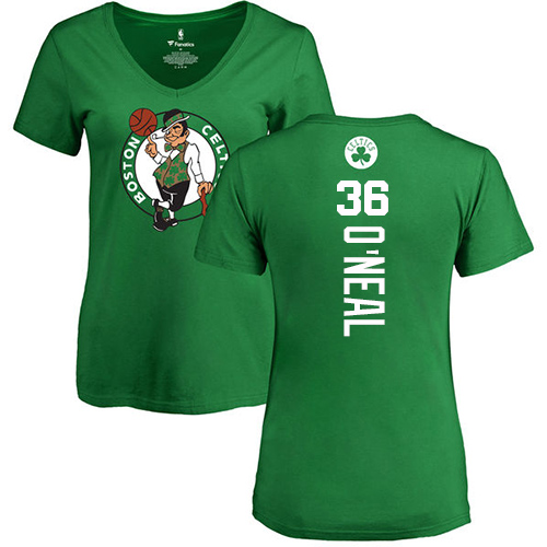 NBA Women's Nike Boston Celtics #36 Shaquille O'Neal Kelly Green Backer T-Shirt