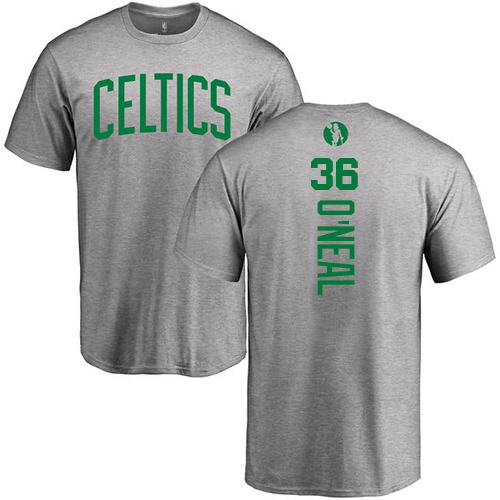 NBA Nike Boston Celtics #36 Shaquille O'Neal Ash Backer T-Shirt