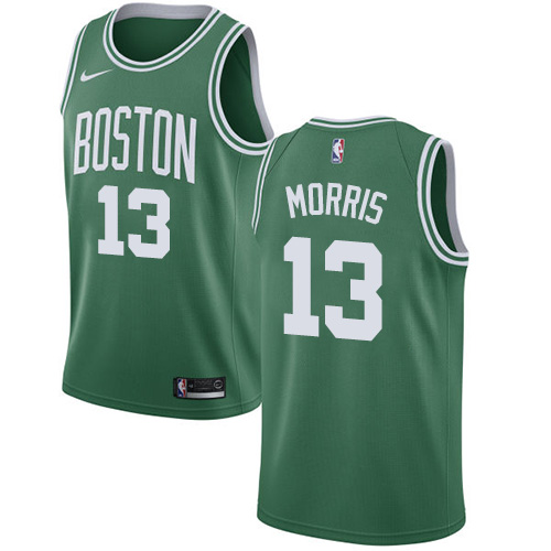 Women's Nike Boston Celtics #13 Marcus Morris Swingman Green(White No.) Road NBA Jersey - Icon Edition
