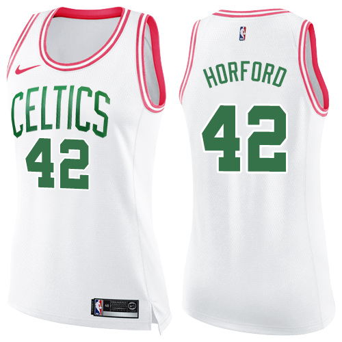 Women's Nike Boston Celtics #42 Al Horford Swingman White/Pink Fashion NBA Jersey