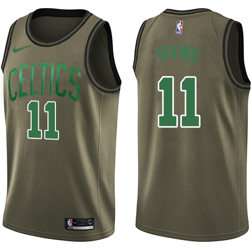 Men's Nike Boston Celtics #11 Kyrie Irving Swingman Green Salute to Service NBA Jersey
