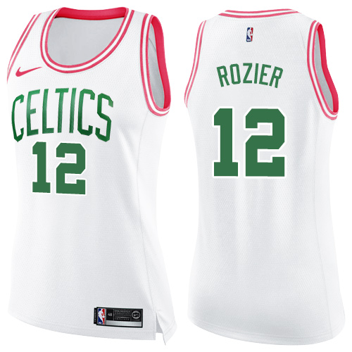 Women's Nike Boston Celtics #12 Terry Rozier Swingman White/Pink Fashion NBA Jersey
