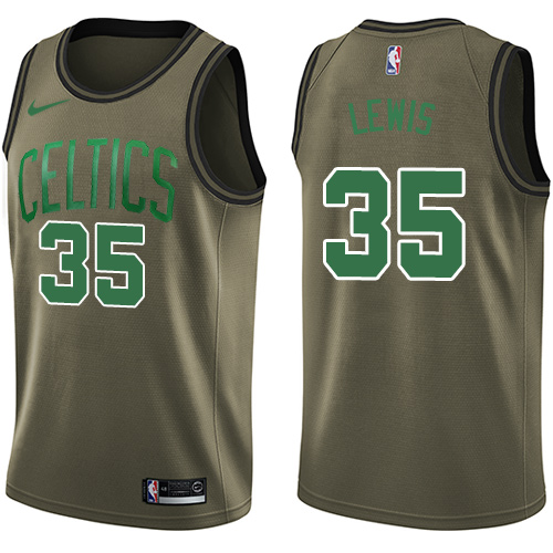 Men's Nike Boston Celtics #35 Reggie Lewis Swingman Green Salute to Service NBA Jersey