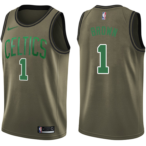 Youth Nike Boston Celtics #1 Walter Brown Swingman Green Salute to Service NBA Jersey