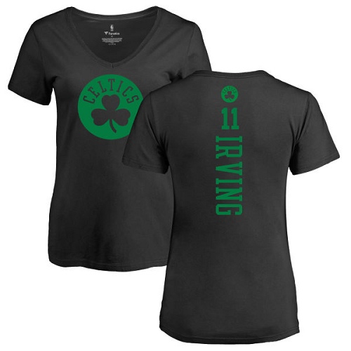 NBA Women's Nike Boston Celtics #11 Kyrie Irving Black One Color Backer Slim-Fit V-Neck T-Shirt