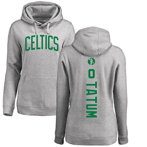 NBA Women's Nike Boston Celtics #0 Jayson Tatum Ash Backer Pullover Hoodie