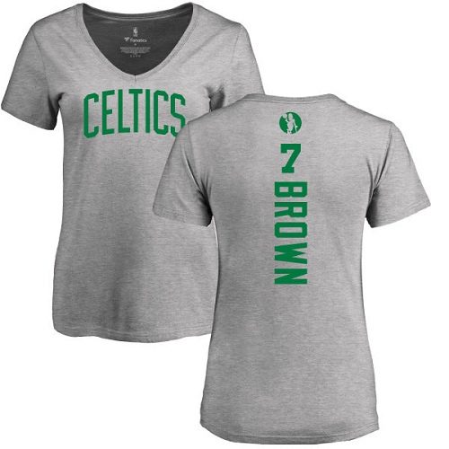 NBA Women's Nike Boston Celtics #7 Jaylen Brown Ash Backer T-Shirt