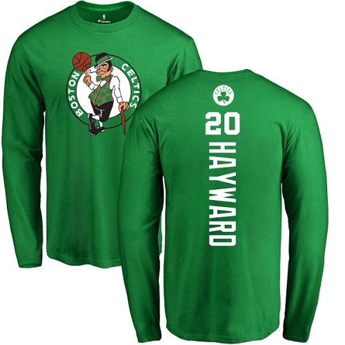 NBA Nike Boston Celtics #20 Gordon Hayward Kelly Green Backer Long Sleeve T-Shirt