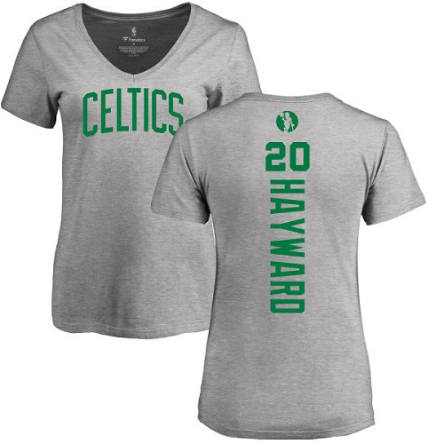 NBA Women's Nike Boston Celtics #20 Gordon Hayward Ash Backer T-Shirt