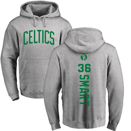 NBA Nike Boston Celtics #36 Marcus Smart Ash Backer Pullover Hoodie
